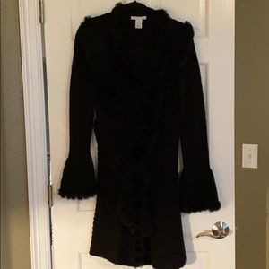 Tempo Paris Fur Trimmed Cardigan